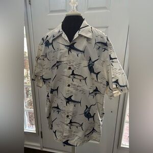Pre-Owned Guy Harvey  Men's AFTCO Bluewater Marlin Sailfish Fishing Shirt -Large
